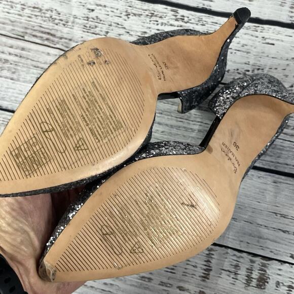 Boden Heels Pumps Shoes size 36 5.5 Gray Silver Sparkles Wedding Prom Evening - Picture 11 of 14